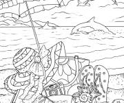 Coloriage Les moments de fun sur la plage l'&eacute;t&eacute;