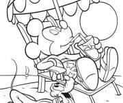 Coloriage Mickey Mouse et Pluton pendant la vacances d'&eacute;t&eacute;