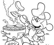 Coloriage Mickey Mouse pendant l'&eacute;t&eacute;