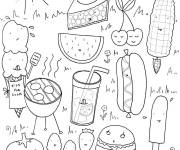 Coloriage Nourriture d'&eacute;t&eacute; pour enfant