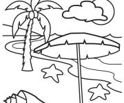 Coloriage Plage pendant l'&eacute;t&eacute;