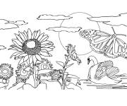 Coloriage Symboles d'&eacute;t&eacute; gratuit