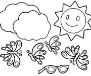 Coloriage Symboles d'&eacute;t&eacute; maternelle