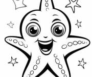 Coloriage B&eacute;b&eacute; &eacute;toile de mer mignon