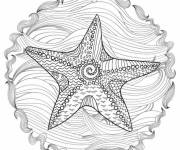 Coloriage Belle &eacute;toile de mer bien d&eacute;cor&eacute;e