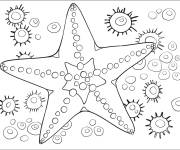 Coloriage et dessins gratuit &Eacute;toile de mer avec des motifs à imprimer