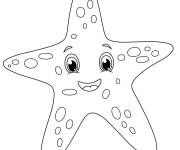 Coloriage &Eacute;toile de mer avec des yeux et une bouche