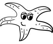 Coloriage et dessins gratuit &Eacute;toile de mer avec un visage et des yeux à imprimer