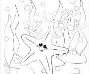 Coloriage et dessins gratuit &Eacute;toile de mer dans le fond marin à imprimer