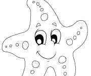 Coloriage &Eacute;toile de mer de bande anim&eacute;
