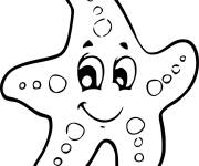 Coloriage et dessins gratuit &eacute;toile de mer en couleur à imprimer