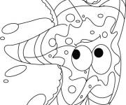 Coloriage &eacute;toile de mer en nageant dans la mer