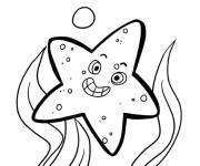 Coloriage &eacute;toile de mer en souriant