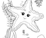 Coloriage &eacute;toile de mer en toute beaut&eacute;