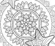 Coloriage &Eacute;toile de mer et fleurs mandala