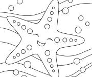 Coloriage &eacute;toile de mer souriante pour les enfants