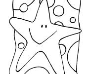 Coloriage &Eacute;toile de mer sur le lit