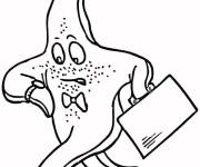 Coloriage Personnage &eacute;toile de mer de cartoon
