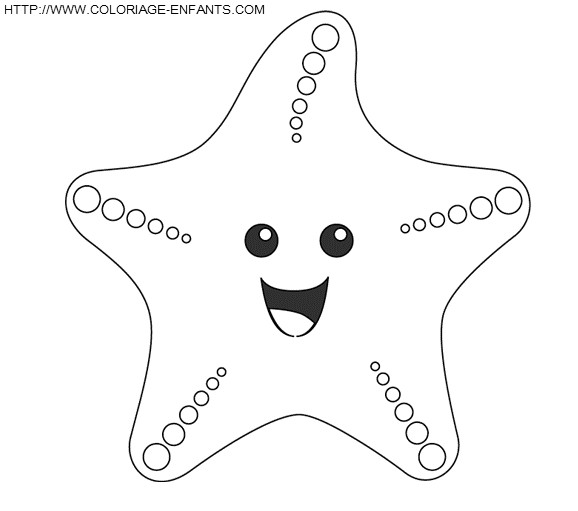 Coloriage et dessins gratuits Étoile de mer mignonne à imprimer