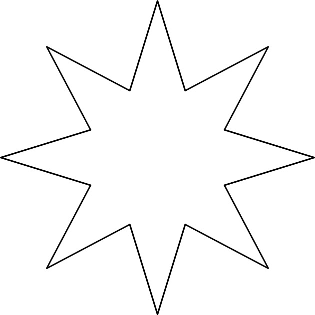 Coloriage Étoile huit branches dessin gratuit à imprimer