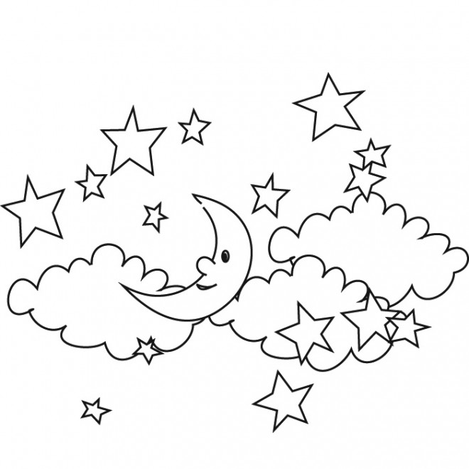 Coloriage et dessins gratuits Étoiles dans le ciel à imprimer
