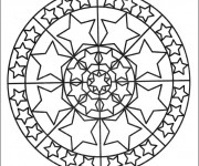 Coloriage Étoiles mandala en cercle
