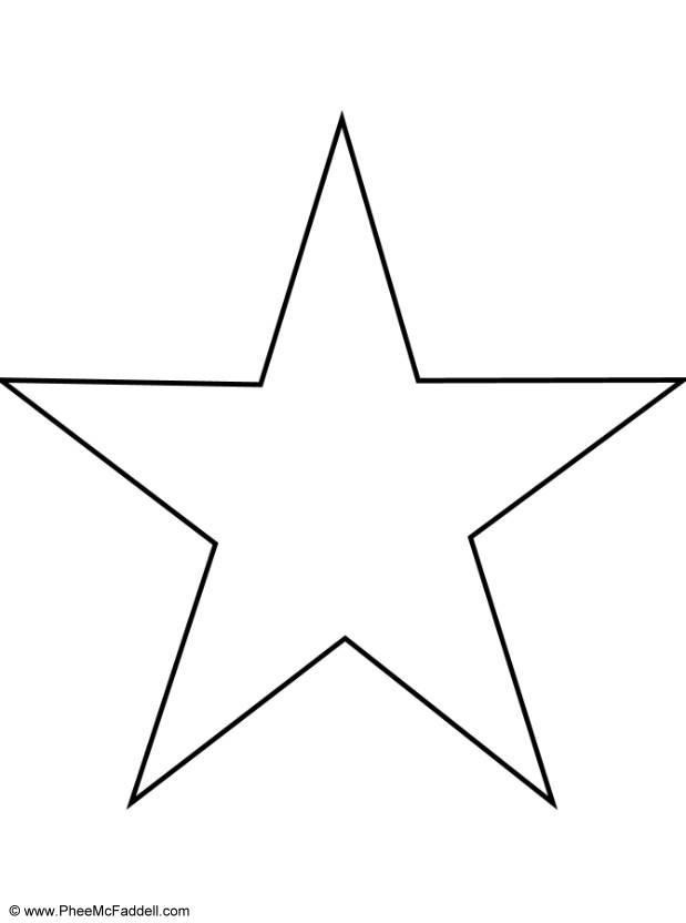 Coloriage Gabarit Étoile cinq branches dessin gratuit à imprimer