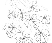 Coloriage Chute des feuilles pendant l'automne