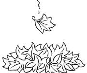 Coloriage Feuillage de l'automne tombant des arbres