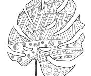 Coloriage Feuille d'automne avec motifs