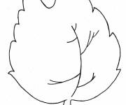 Coloriage et dessins gratuit Feuille d&rsquo;automne avec un visage rigolo à imprimer