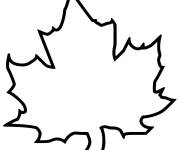 Coloriage feuille d'automne en silhouette