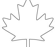 Coloriage et dessins gratuit feuille d'&eacute;rable en &eacute;moji facile à imprimer