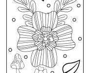 Coloriage Feuille de l'automne avec motifs complexe