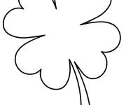 Coloriage et dessins gratuit Feuille de tr&egrave;fle d'automne facile à imprimer