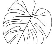 Coloriage Feuille tropicale en jaune