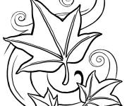 Coloriage Feuilles d&rsquo;&eacute;rable en abstrait