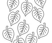 Coloriage Feuilles identiques d'automne