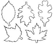 Coloriage Pochoirs &agrave; feuilles d'automne