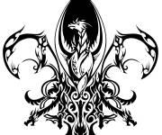 Coloriage et dessins gratuit Dragon sur fleur de lis à imprimer