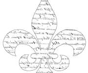 Coloriage et dessins gratuit Ecriture sur une fleur de lis à imprimer