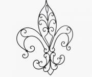 Coloriage et dessins gratuit Fleur de lis au crayon à imprimer