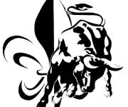 Coloriage et dessins gratuit Fleur de lis avec un motif de taureau à imprimer