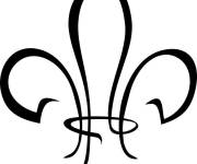 Coloriage et dessins gratuit Fleur de lis comme logo à imprimer