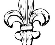 Coloriage et dessins gratuit Fleur de lis en bois à imprimer