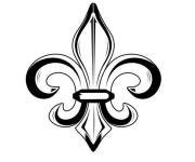 Coloriage et dessins gratuit Fleur de lis en noir et blanc à imprimer