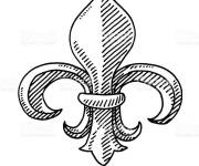 Coloriage et dessins gratuit Fleur de lis en vintage ancien à imprimer