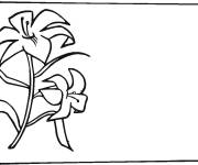 Coloriage Fleur de lis sur une carte de vœux