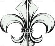 Coloriage et dessins gratuit Fleur de lis vintage à imprimer