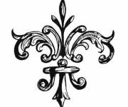 Coloriage Fleur de lys stylis&eacute;